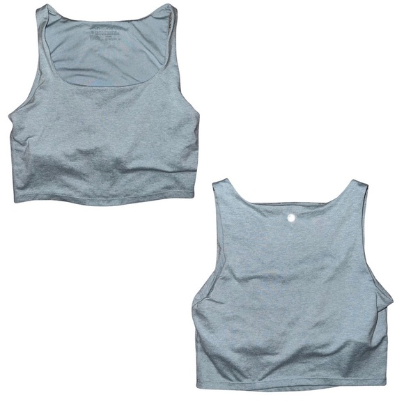 3/$25 🍄 Yogalicious Lux Light Blue Gray Cropped Tank Size Small - Picture 1 of 7
